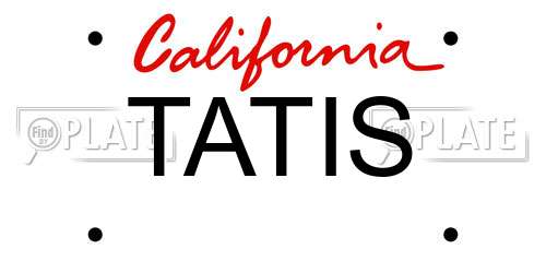 TATIS California License Plate
