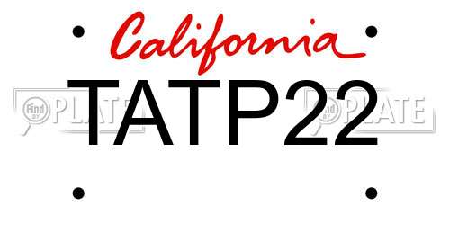 TATP22 California License Plate