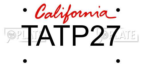 TATP27 California License Plate