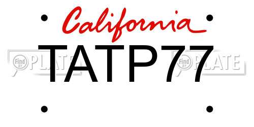 TATP77 California License Plate