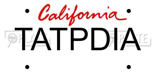 TATPDIA California License Plate