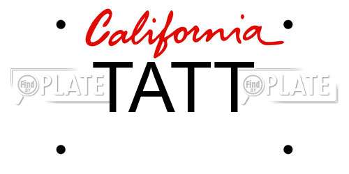 TATT California License Plate