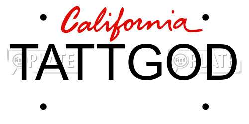 TATTGOD California License Plate