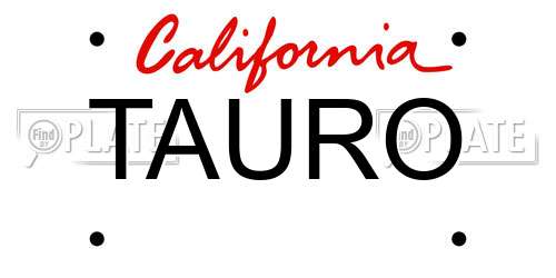 TAURO California License Plate