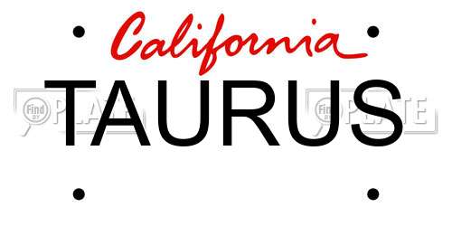 TAURUS California License Plate