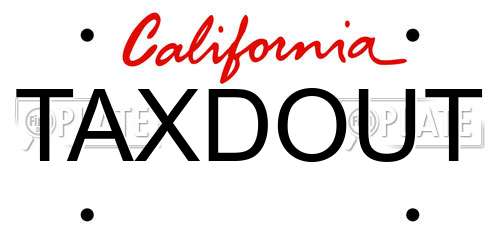 TAXDOUT California License Plate