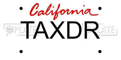 TAXDR California License Plate