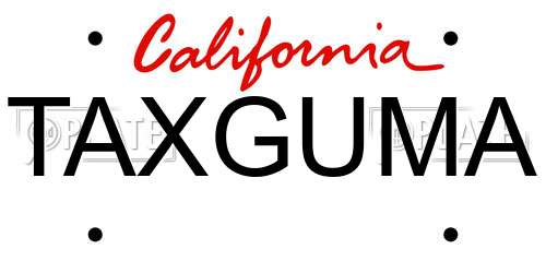 TAXGUMA California License Plate