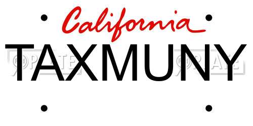 TAXMUNY California License Plate