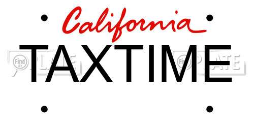 TAXTIME California License Plate
