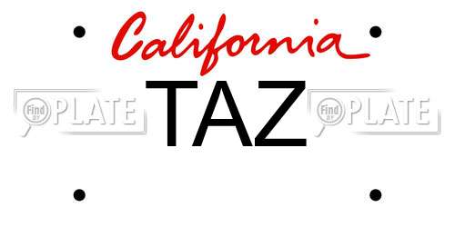 TAZ California License Plate
