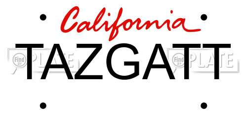 TAZGATT California License Plate