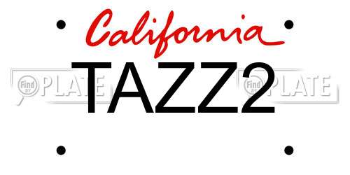 TAZZ2 California License Plate
