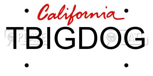TBIGDOG California License Plate