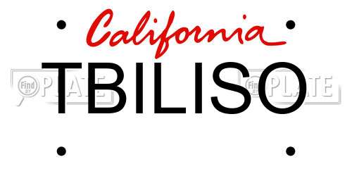 TBILISO California License Plate