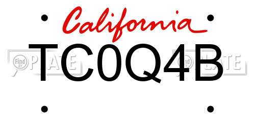 TC0Q4B California License Plate