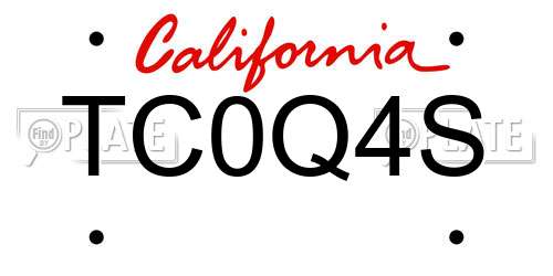 TC0Q4S California License Plate