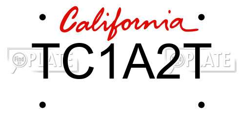 TC1A2T California License Plate