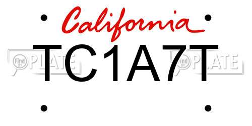 TC1A7T California License Plate