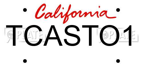 TCASTO1 California License Plate