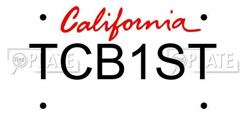 TCB1ST California License Plate