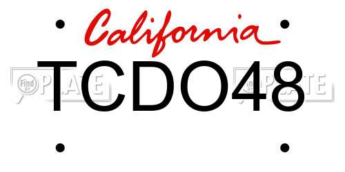TCDO48 California License Plate