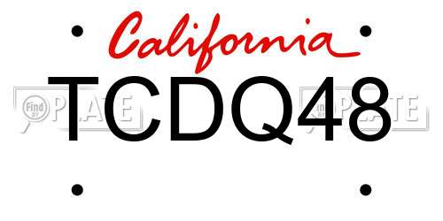 TCDQ48 California License Plate