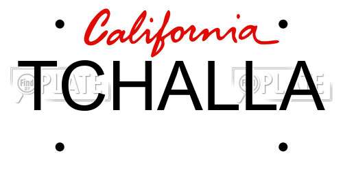 TCHALLA California License Plate
