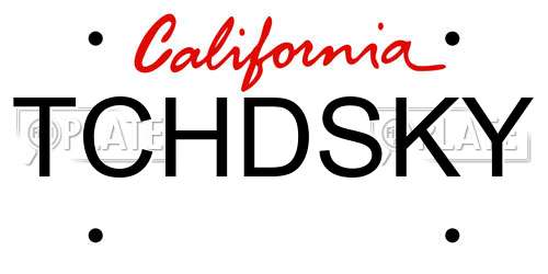 TCHDSKY California License Plate