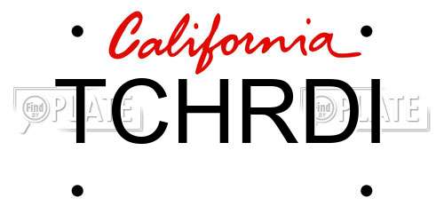 TCHRDI California License Plate