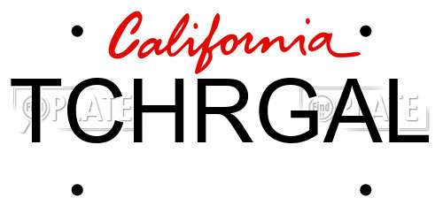 TCHRGAL California License Plate