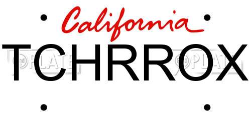 TCHRROX California License Plate