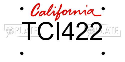 TCI422 California License Plate