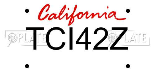 TCI42Z California License Plate