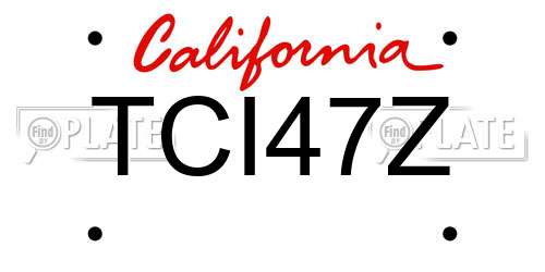 TCI47Z California License Plate