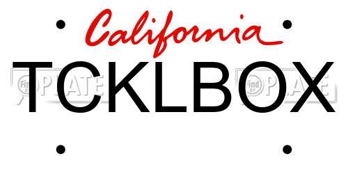 TCKLBOX California License Plate