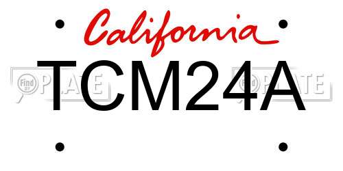 TCM24A California License Plate