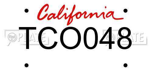TCO048 California License Plate
