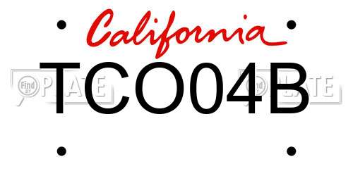 TCO04B California License Plate