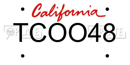 TCOO48 California License Plate