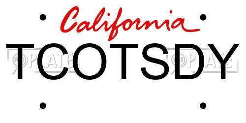 TCOTSDY California License Plate