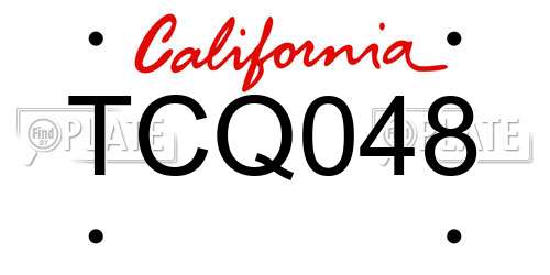 TCQ048 California License Plate