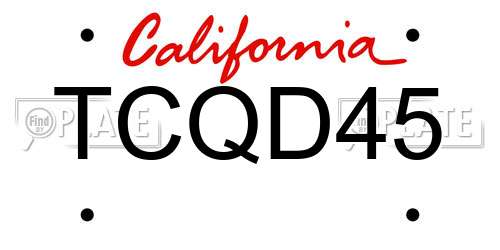 TCQD45 California License Plate