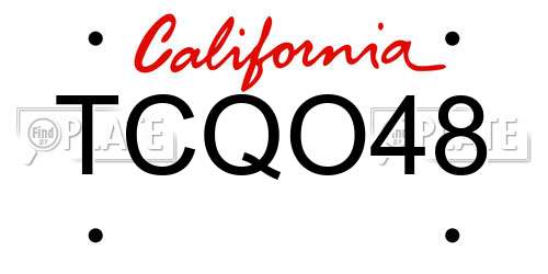TCQO48 California License Plate