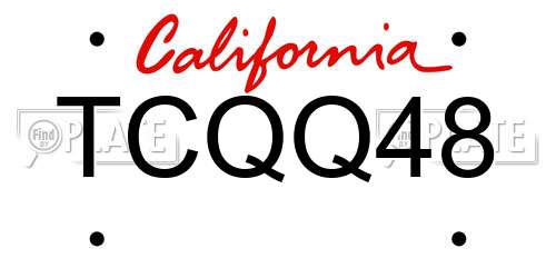 TCQQ48 California License Plate