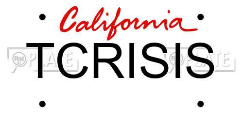 TCRISIS California License Plate