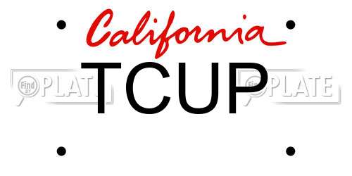 TCUP California License Plate