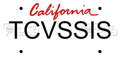 TCVSSIS California License Plate