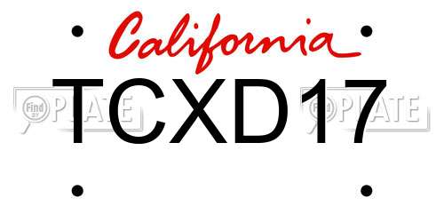 TCXD17 California License Plate