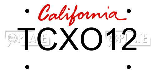 TCXO12 California License Plate
